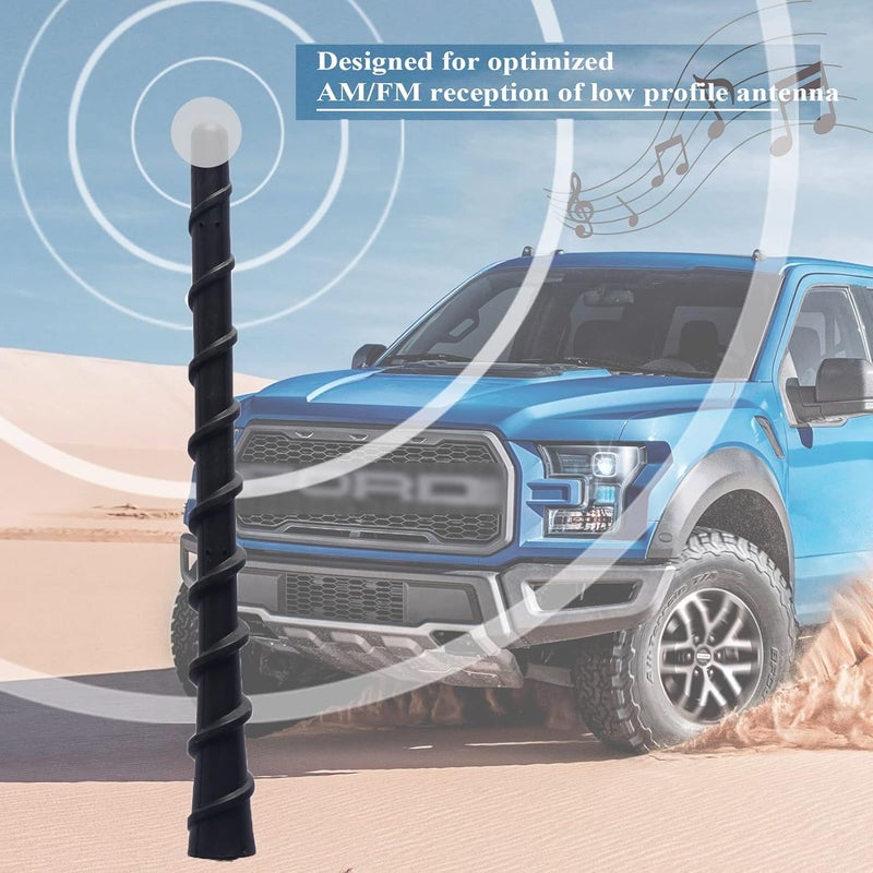 Jamscar Short Truck Antenna Compatible for Ford F-150 F150 Accessories 2009-2024 2025 & for Bronco 2021-2025, 7 Inch Rubber Antenna Replacement for Car Radio Reception - Image 3